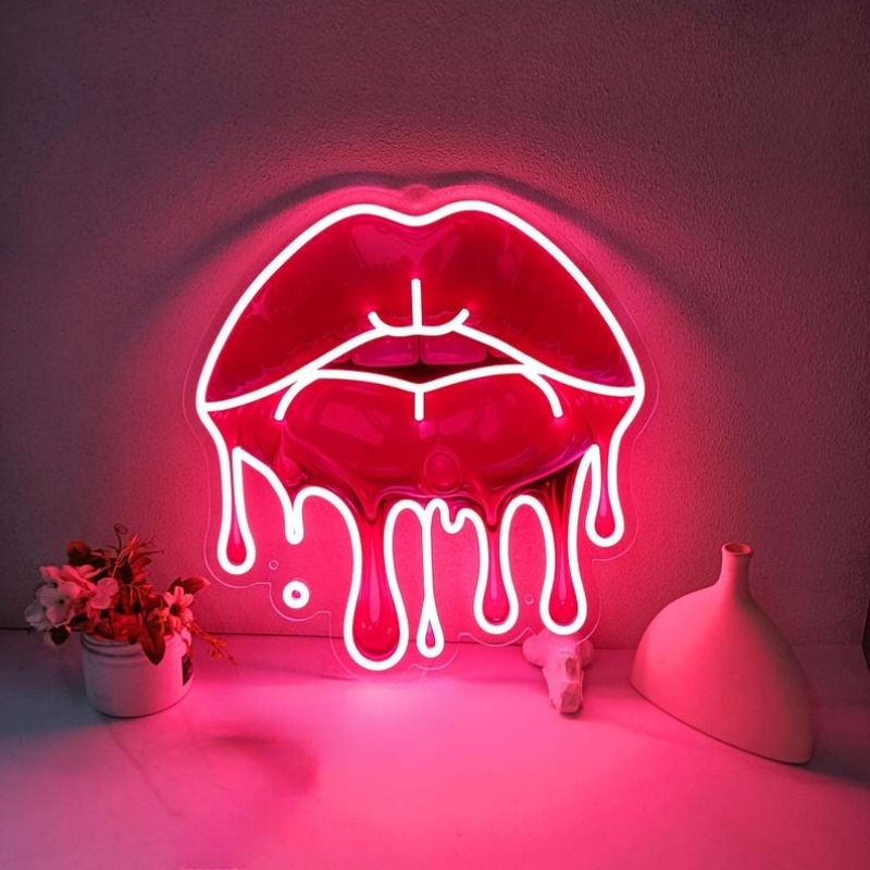 Melting Lips UV Printed Neon S - Commercial Wall Printing review and price
