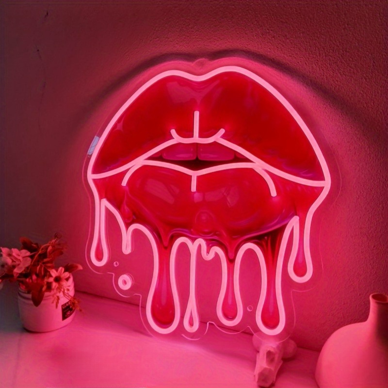 Melting Lips UV Printed Neon S - Commercial Wall Printing review and price