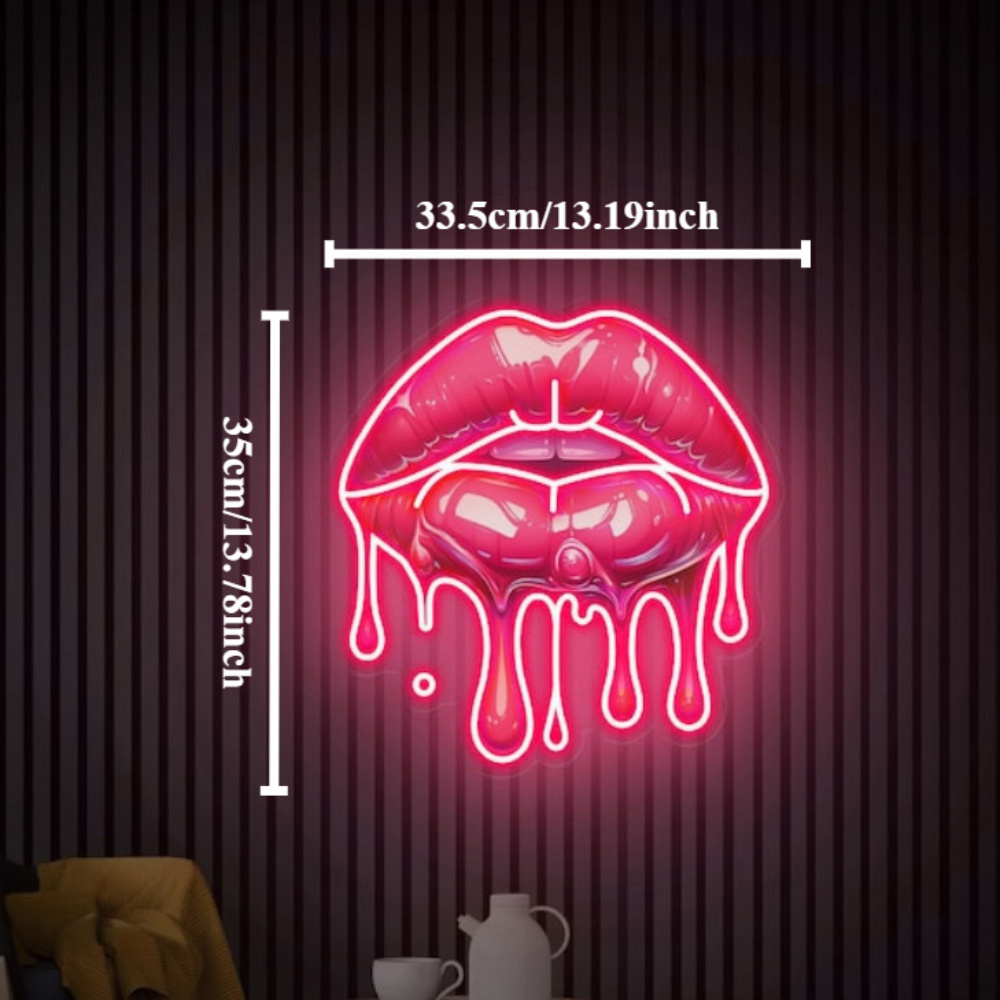 Melting Lips UV Printed Neon S - Commercial Wall Printing review and price