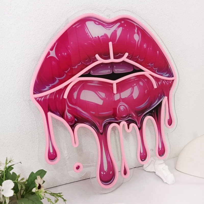 Melting Lips UV Printed Neon S - Commercial Wall Printing review and price
