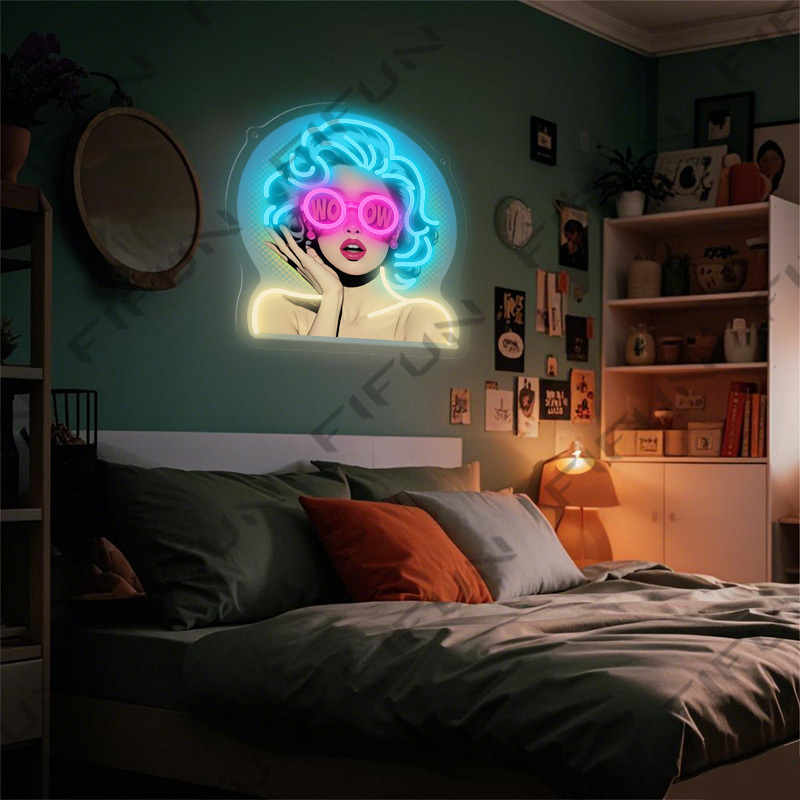 WOW Curl Girl Neon Sign UV Pri - Commercial Wall Printing review and price