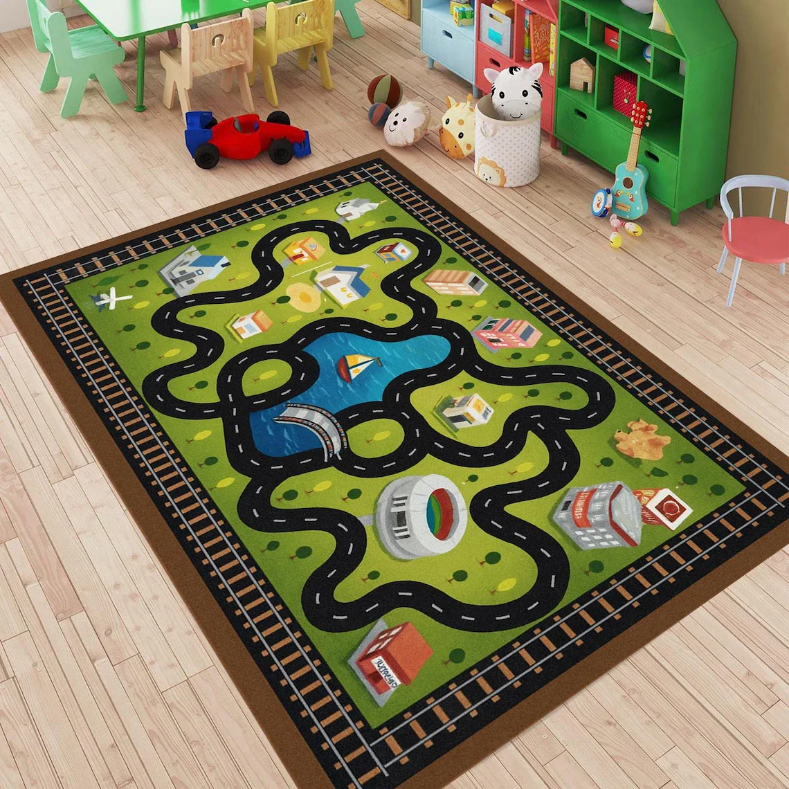 Race Track Rug Kids Playroom C - Commercial Digital Printing Machine review and price